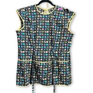 1950’s VTG Whimsical Cotton Kitchen Smock/Apron |multicolor Fairy tale print